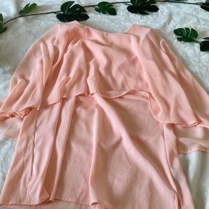 Calvin Klein Pink Capelet Blouse